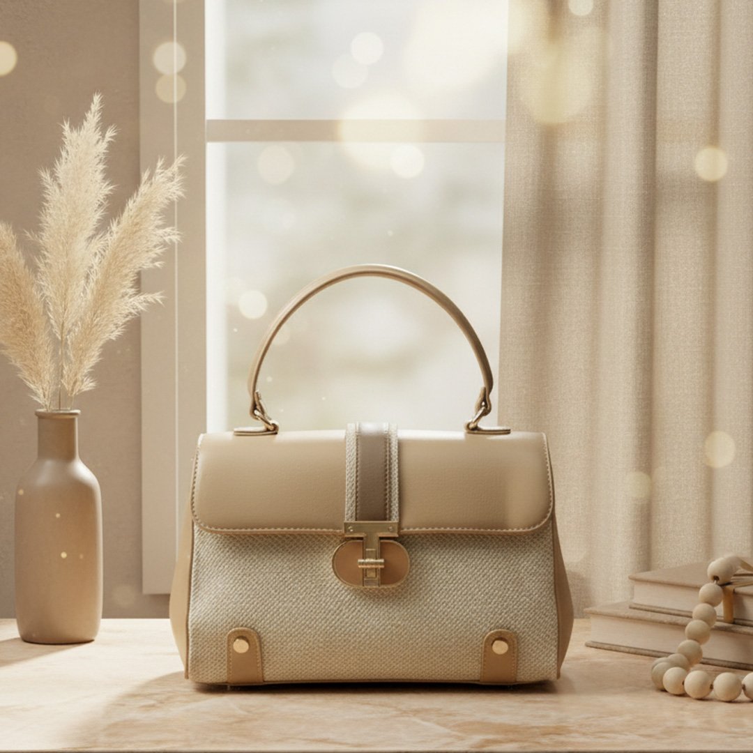 The QAZA Neutral Woven Satchel - Image 2