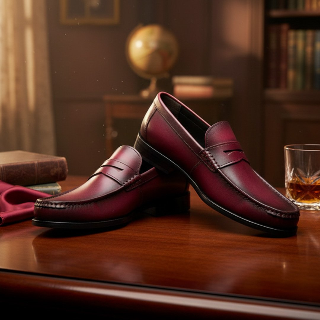 The GALSTON 'Vintage Wine' Penny Loafer - Image 2