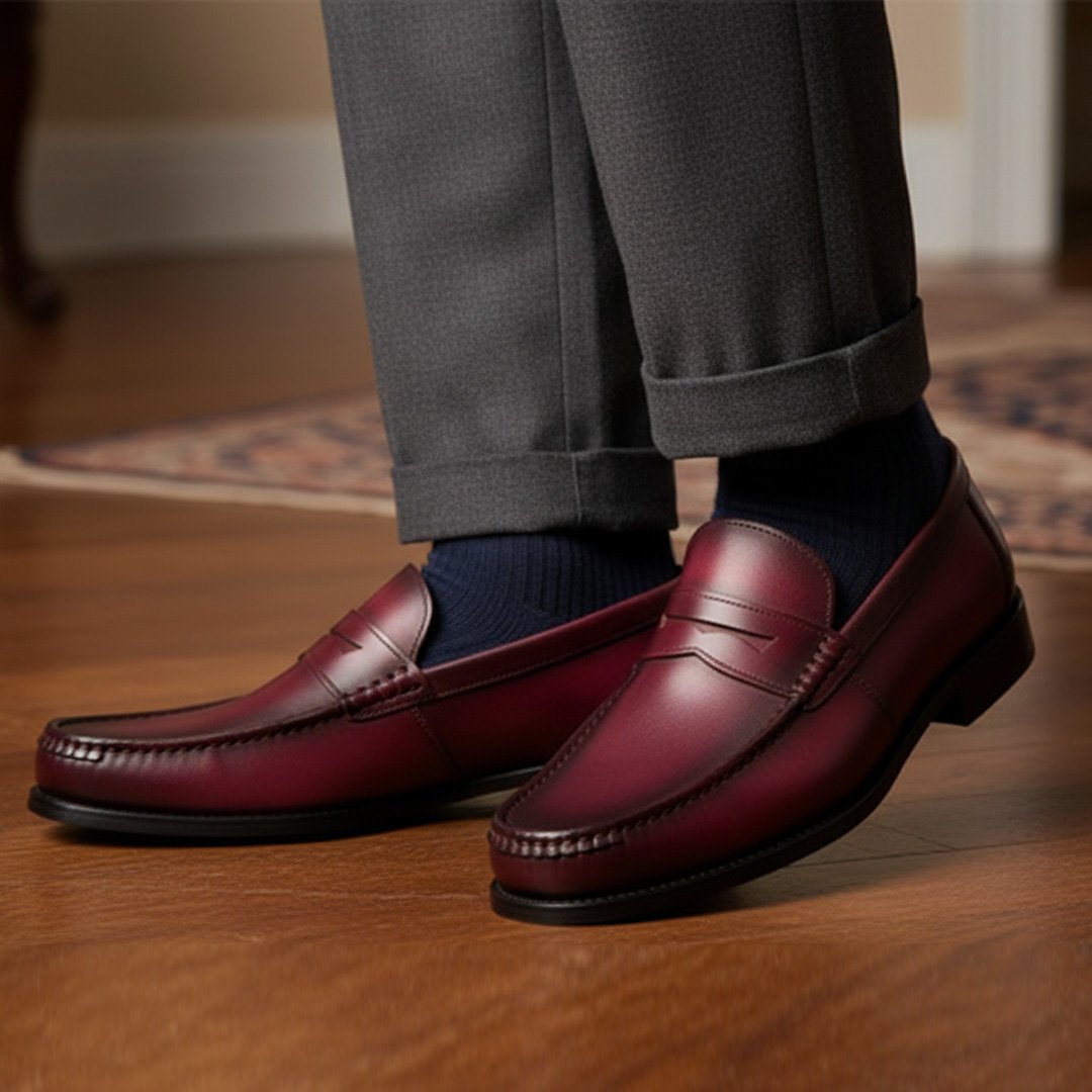 The GALSTON 'Vintage Wine' Penny Loafer - Image 3
