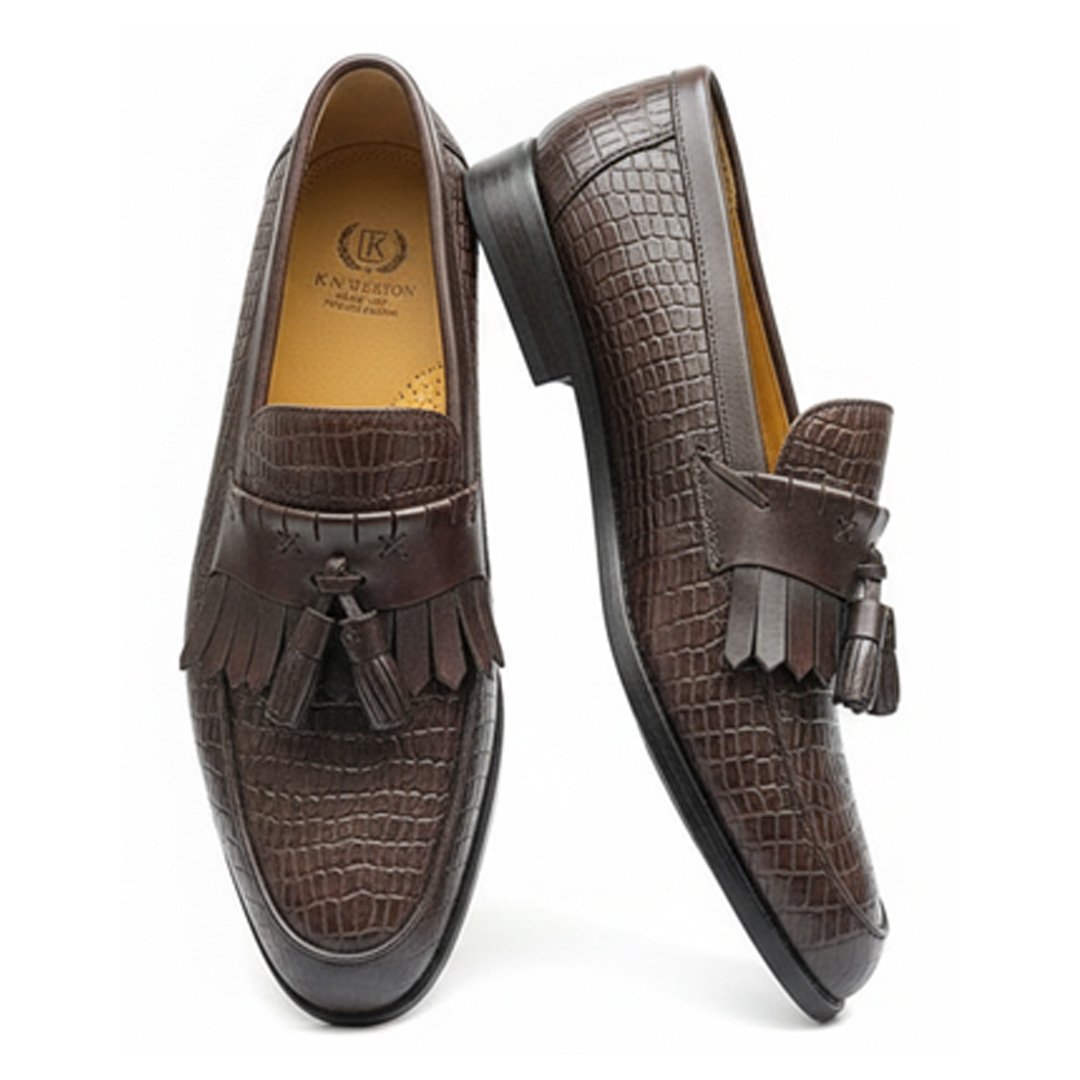 K. N. Weston Croc-Effect Tassel Loafer
