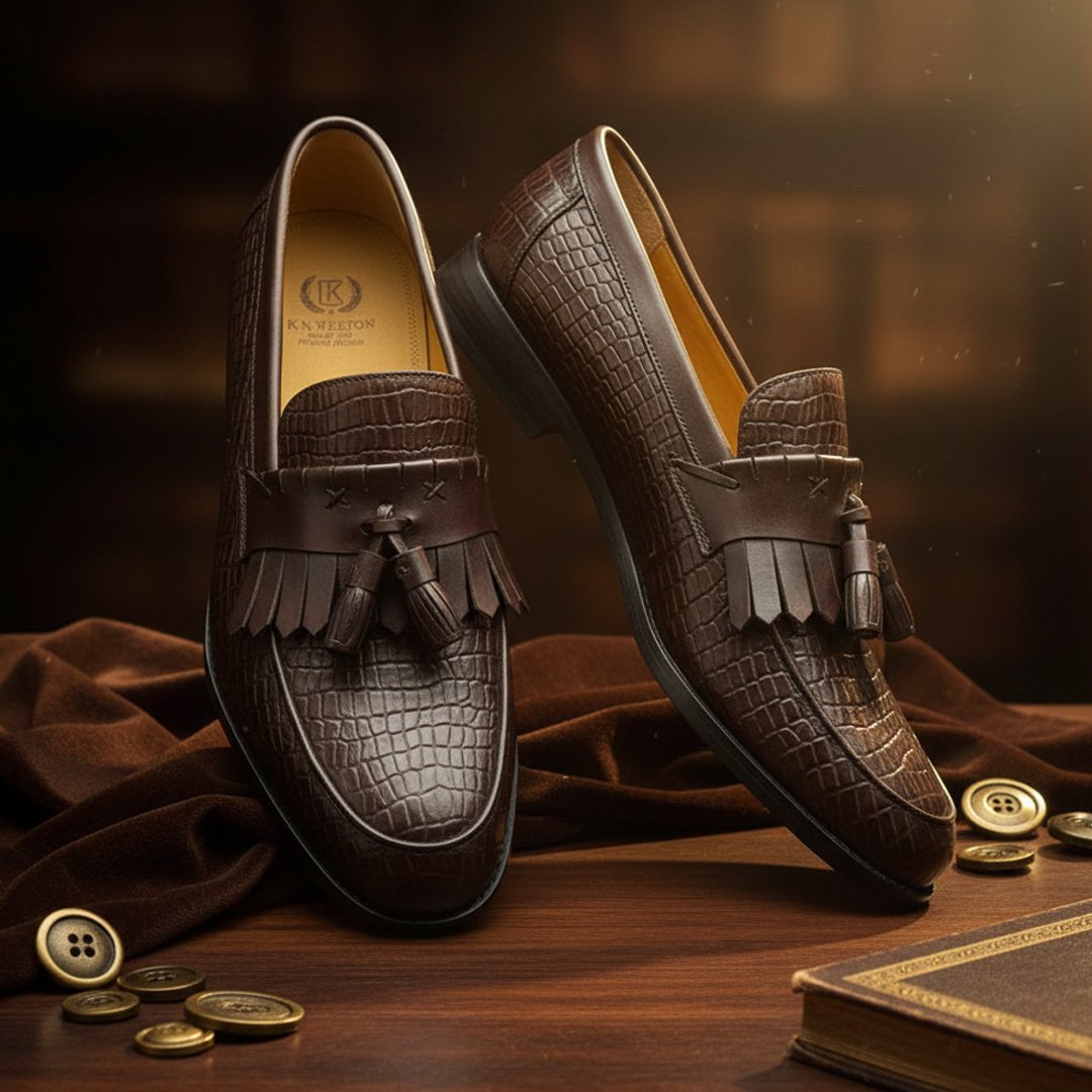 K. N. Weston Croc-Effect Tassel Loafer - Image 2