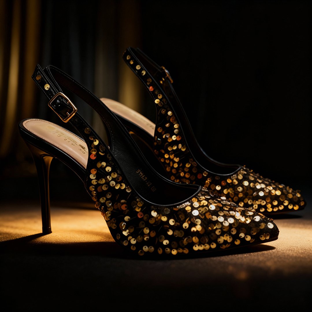 The Black Tie Sequin Slingback - Image 2