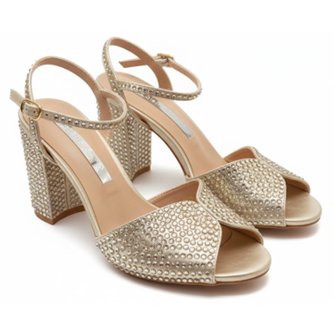 The Golden Goddess Block Sandal